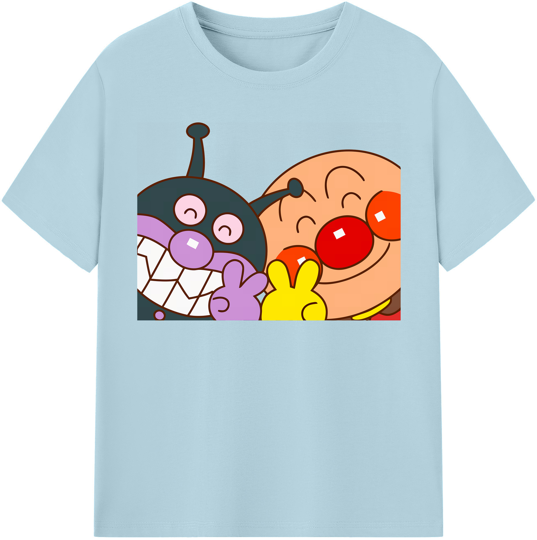 （画像用） アンパンマン Anpanman 綿100％半袖Tシャツ（フロントプリント）